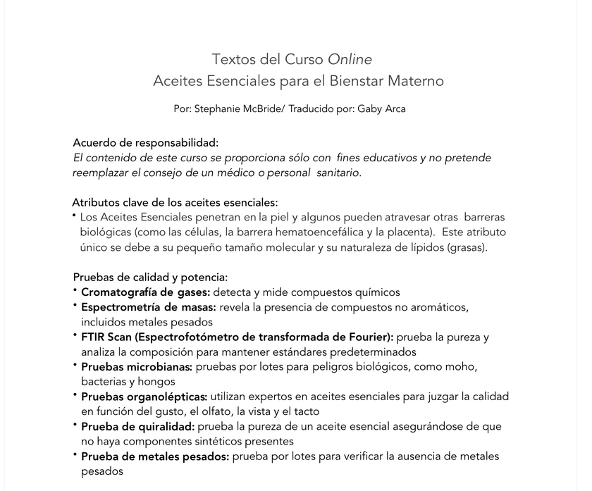 Certificación Aromabirth Essentials (Español)