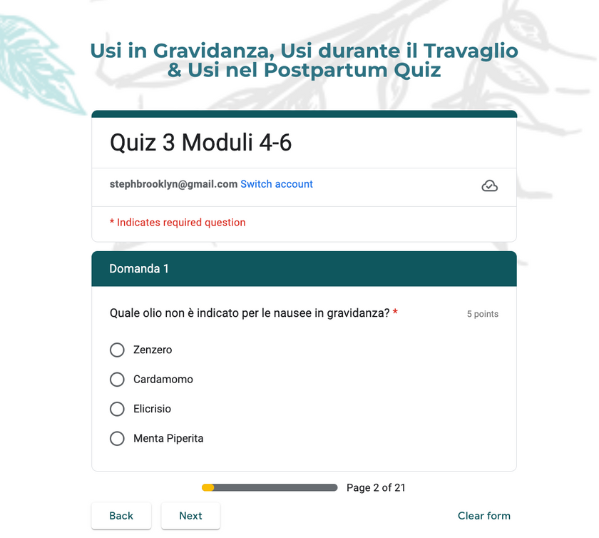 Certificazione Aromabirth Essentials (Italiano)